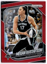 2025 Panini Prizm WNBA Megan Gustafson #49 Red Prizms #/299 Las Vegas Aces