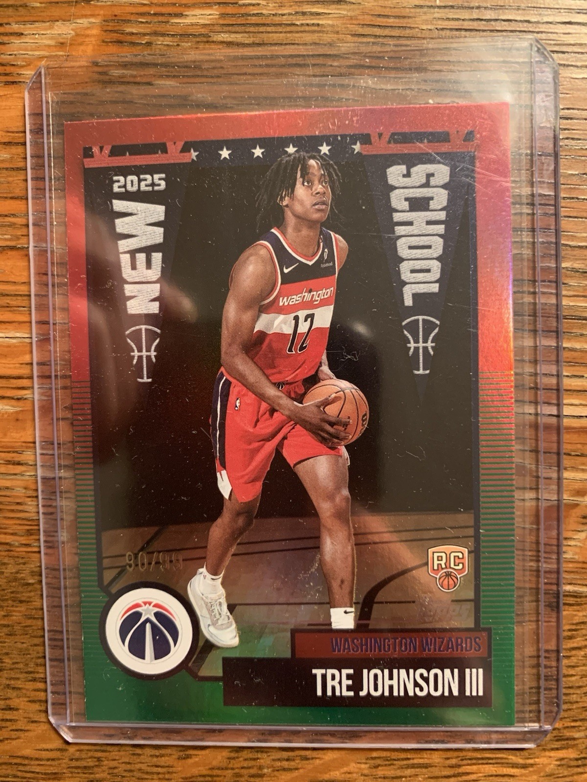 2025-26 TOPPS BASKETBALL TRE JOHNSON III NEW SCHOOL GREEN FOIL /99 RC Rookie