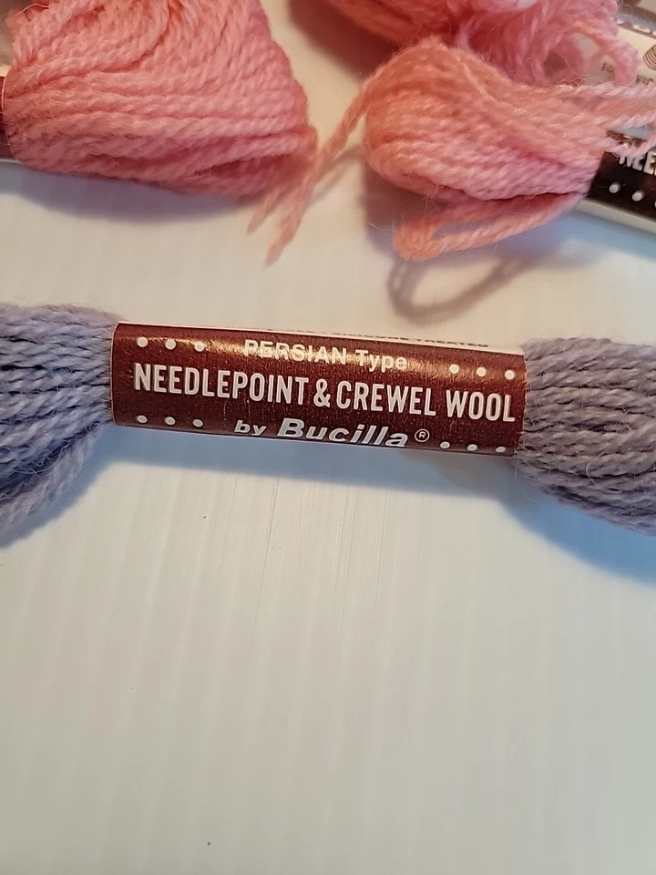 14 Skeins Vintage Bucilla Needlepoint  Crewel Wool Persian Type Yarn 3 Ply 10 Yd - Image 2 of 4