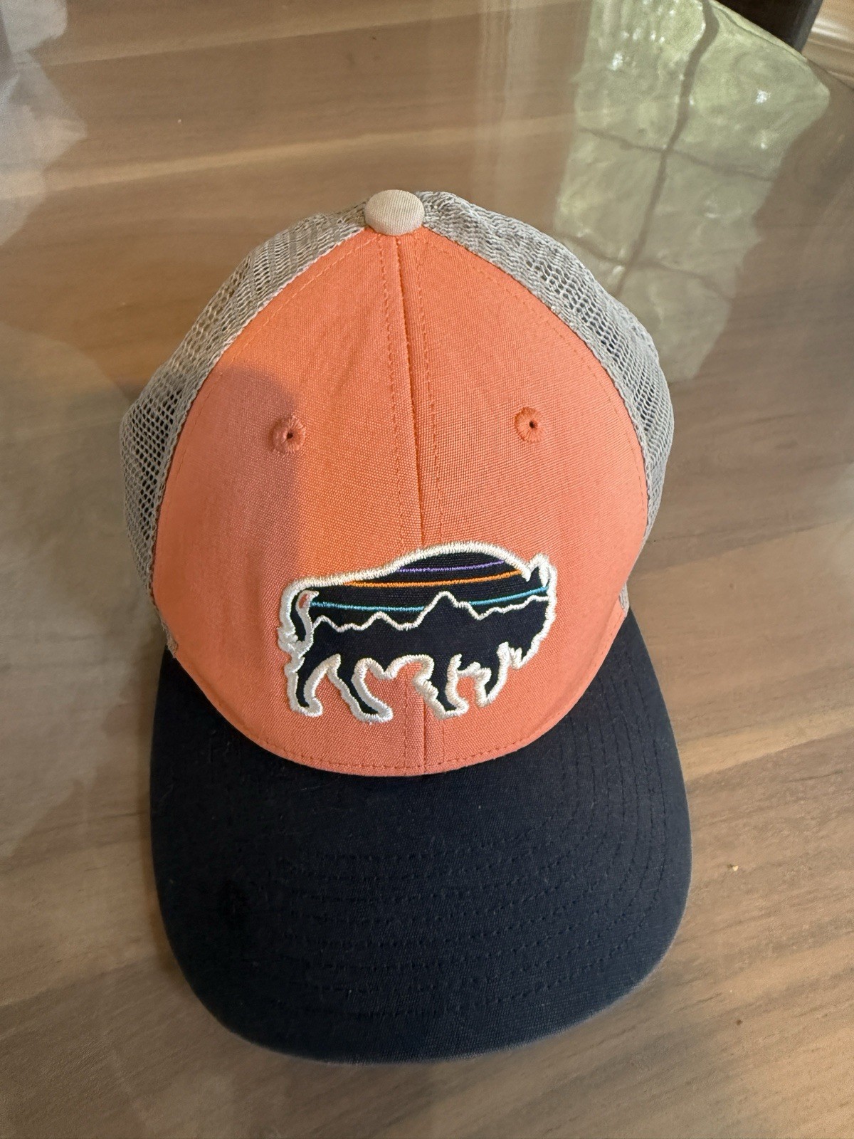 Patagonia Fitz Roy Bison Trucker Hat (Orange/Grey)
