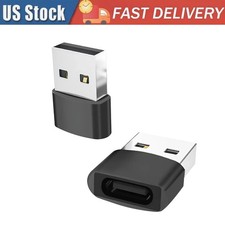USB to USB C 2 PACK Adapter Type-C Female to A Male OTG Converter Car Charger
