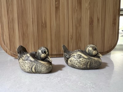 Duck Figurines (2), Artek  North American Waterfowl, Harlequin Duck, Pair 
