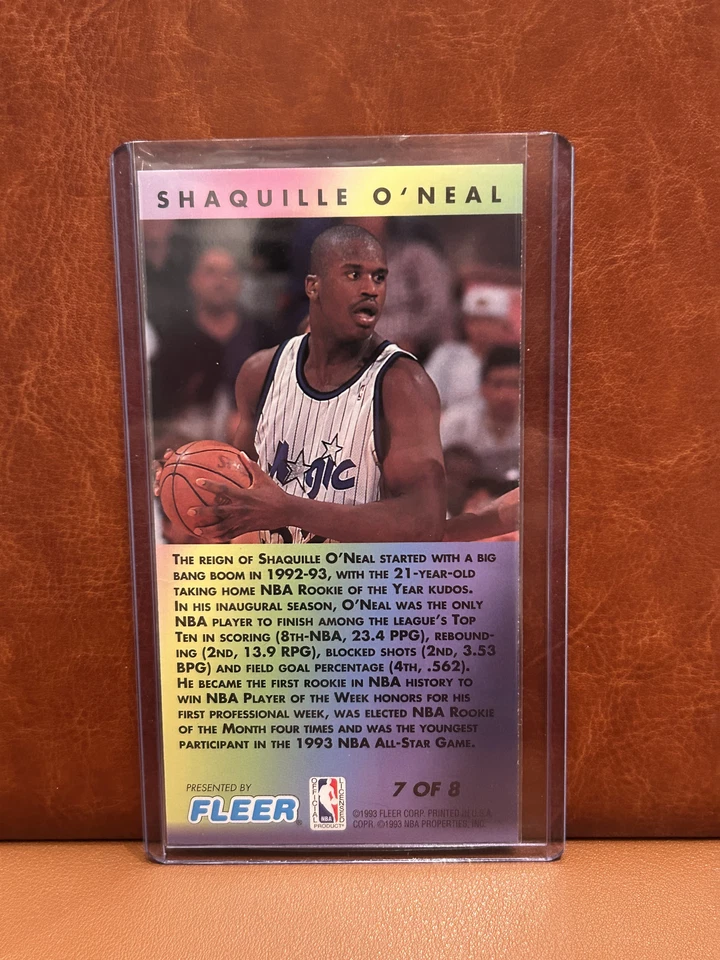 FleerNBAJam Session Shaquille O'Neal 1993 (7) estrellas de segundo año como nuevo, limpio y raro Foto 2 de 2