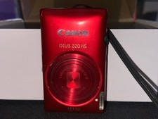 Canon IXUS 220 HS / ELPH 300 HS Red 12.1MP Camera 5x Zoom TESTED   READ