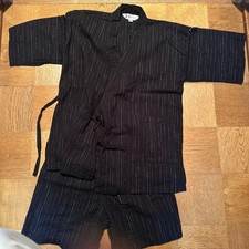 Jinbei Men's Black Stripe 140cm Summer Traditional Yukata Costume Japan