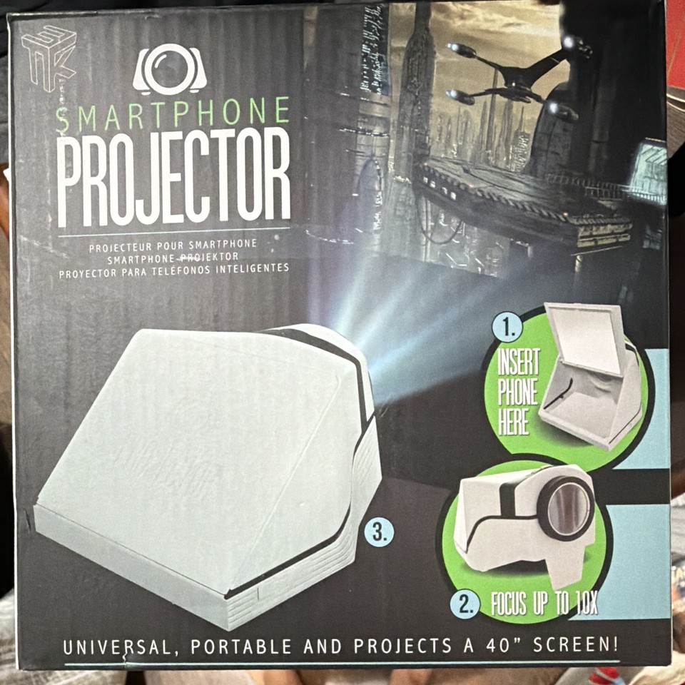 Pojector Logo Paladone Smartphone Projector PP3015 10x Portable Focus 16:9 White ...