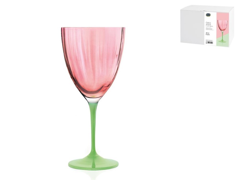 Pack of 6 glasses model Kate Optical Water by the brand Bohemia of 40 cl