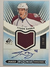 2012-13 SP Game Used Inked Rookie Sweaters #IRSTB Tyson Barrie /99 RC