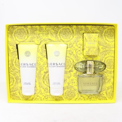Set-Versace Yellow Diamond  W 4pc. Set 3.0 edt spr/ 3.4 lotion/ 3.4 shower gel/