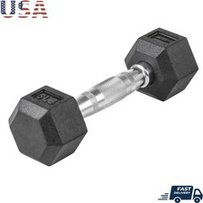 Hex Rubber Dumbbell Ergonomic Handle Weight Training Gym Equipment Durable 10-50