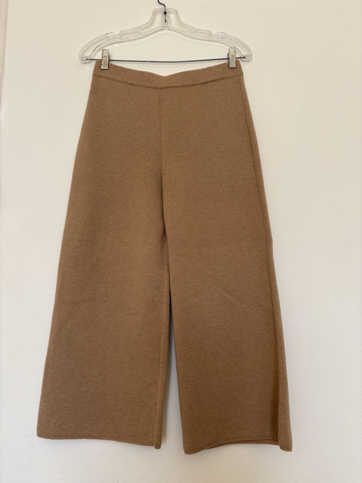 JCrew Women’s Wide Leg Sweater Pants Size Small Heather Khaki Wool Blend