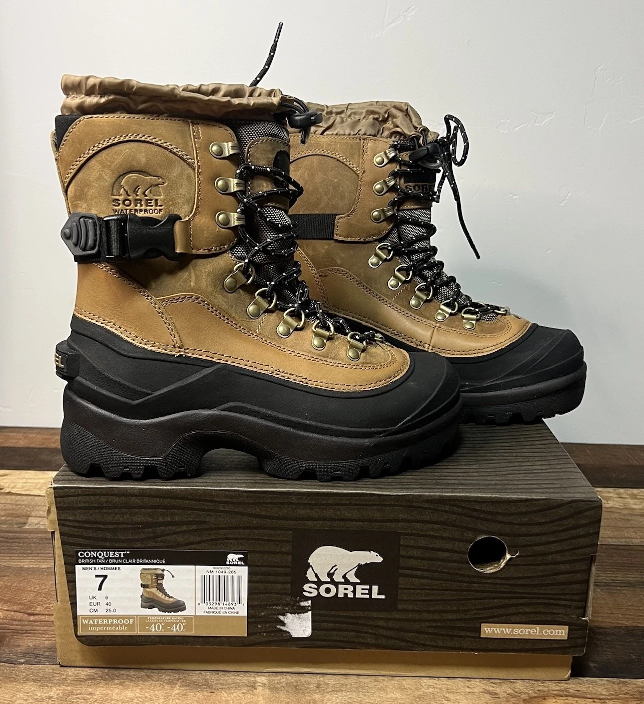 Sorel, Conquest WP, Snow Boots, Mens, Size 7, Color: British Tan