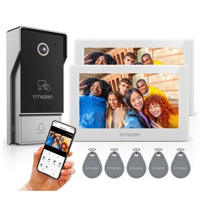 TMEZON WiFi Video Intercom System Doorbell with Camera 7'' Touch Monitor TUYA