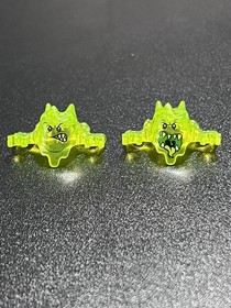 LEGO - Headgear - Monster - Ninjago Skreemer Trans-neon Green Lot Of 2