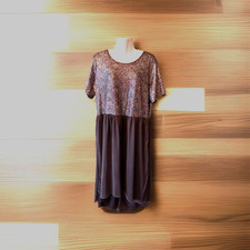 Ladies Yours Black & Silver Glitter Mix Maxi Dress Hi Low Hem Size 20 BNWOT