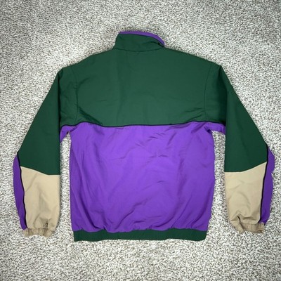 Adidas Jacket Mens Small Purple Colorblock Zip Windbreaker