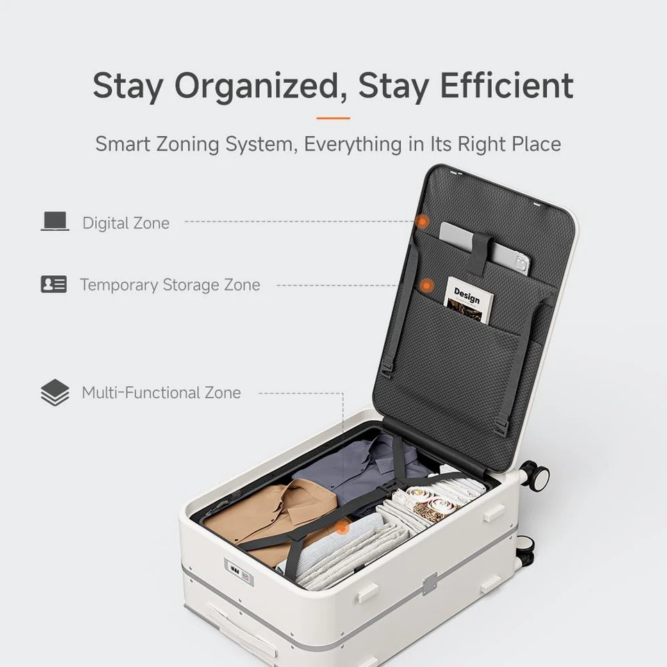 Открывающийся сверху 20-дюймовый ручной чемодан - без молнии, алюминиевая рама жесткий корпус... - Изображение 4 из 4