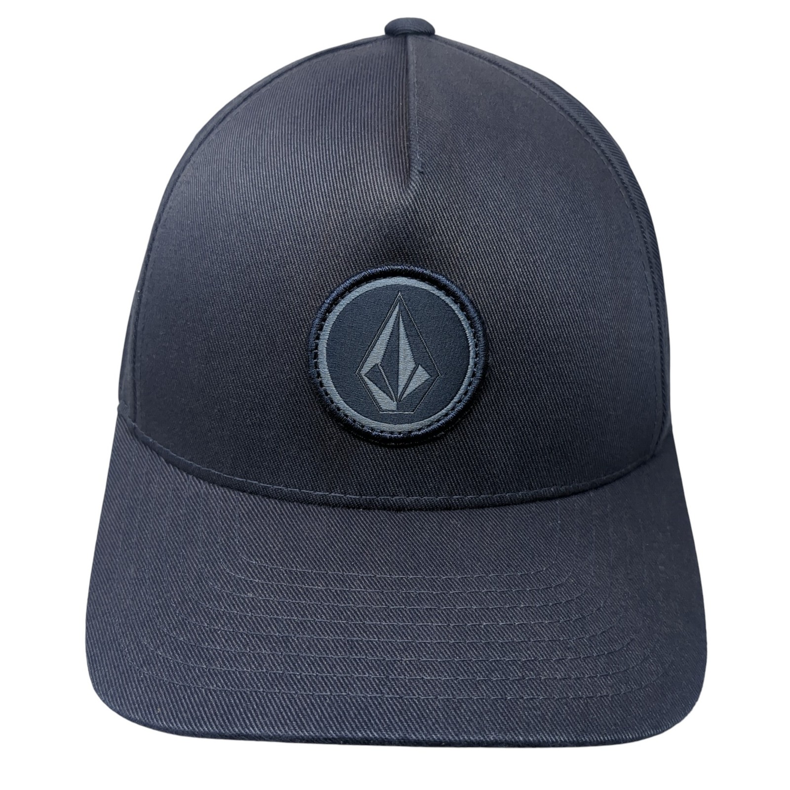 Volcom Logo Patch Fitted Baseball Hat Blue XL Fle… - image 1