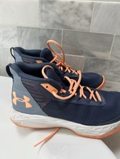Under Armour Youth Size 7 Basketball Sneakers Blue,grey Melon