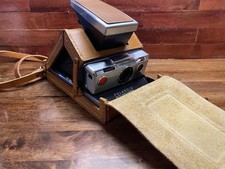 Vintage Polaroid SX-70 Land Camera w/ Unique Leather Case. Tested. Working Well 