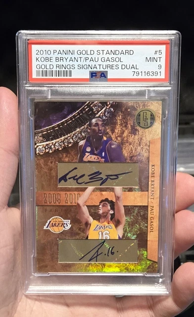 2010 Panini Gold Standard Signatures Dual Auto Kobe Bryant Pau Gasol /50 PSA 9