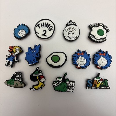 Dr Seuss Green Eggs And Ham Set Of 13 Croc Charms Jibbits