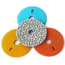 Super Flexible Wet Polishing Pads 4 Inch Diamond Polishing Pads Three 3 Step