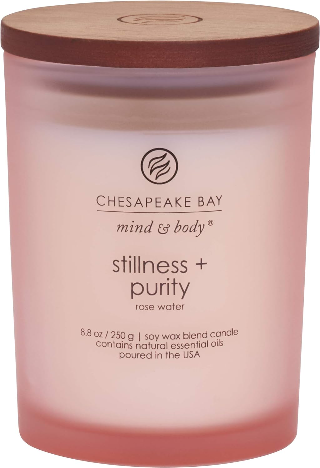 Scented Candle, Stillness + Purity (Rose Water), Medium Jar, 8 Ounce, Home Décor
