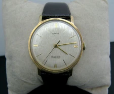 a032 Handsome 1970's Men's Ankra Watch in Gold Tone with Brushed Gold Dial