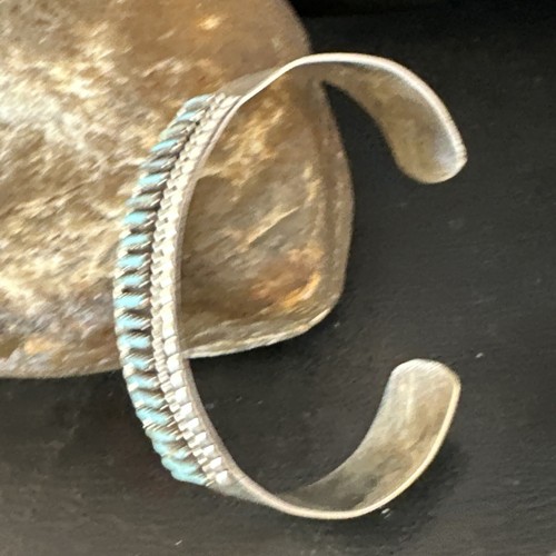 Brazalete con racimo de plata esterlina Zuni con punta de aguja turquesa azul 15067 - Imagen 4 de 12