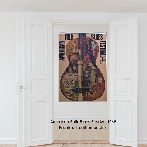 Gunther Kieser American Folk Blues Festival 1968 poster art Frankfurt edition - Picture 4 of 9