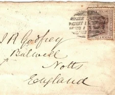 NEW ZEALAND Cover Auckland 6d GB Notta *BULWELL* Village CDS 1883{samwells}SB14