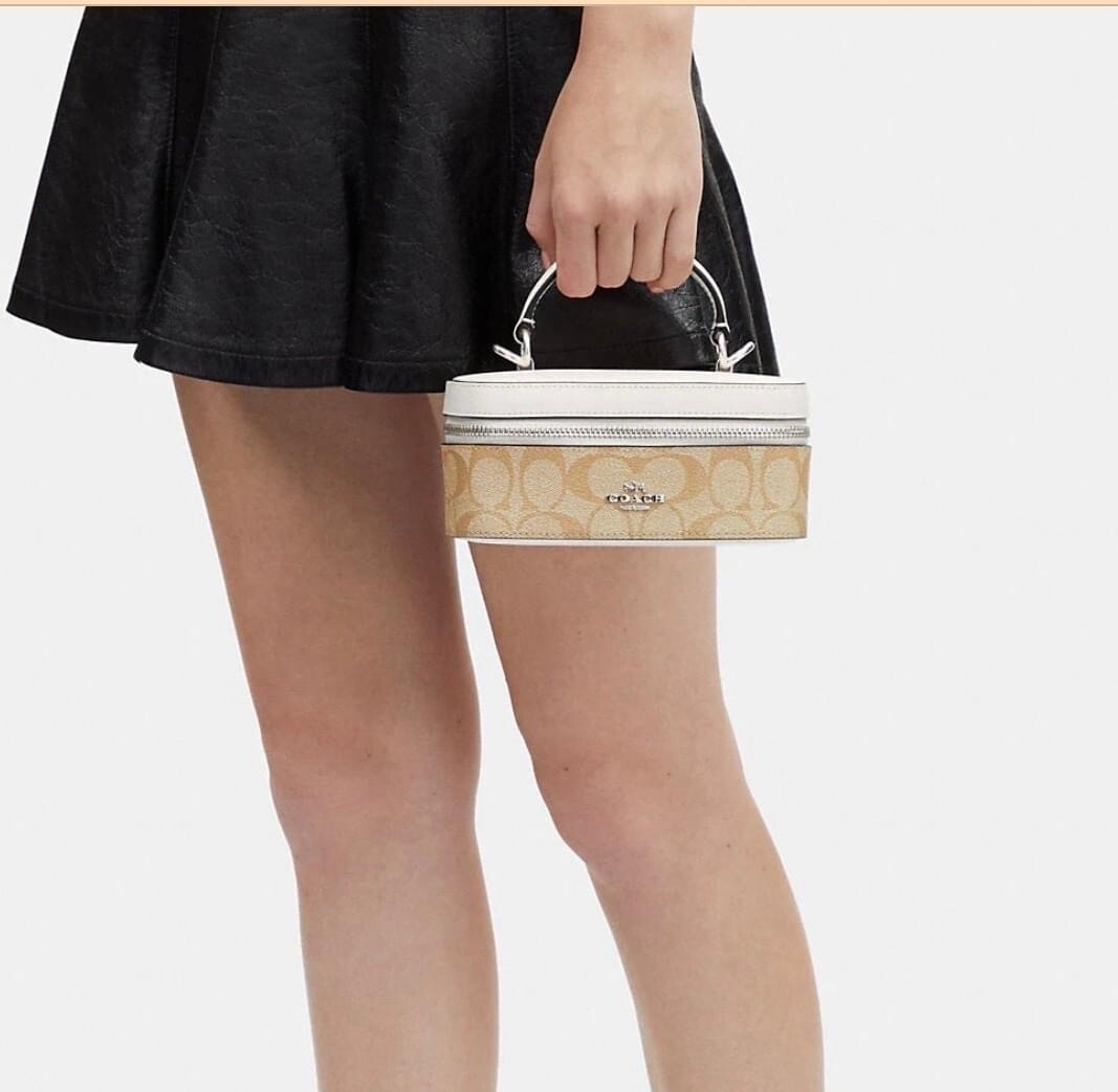 NWT - COACH Train Case Crossbody In Signature Canvas - super cute NWT - COACH Train Case Crossbody In Signature Canvas - super cute