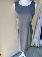 Chadwicks Midi Dress Womens Petite 8P Gray Sleeveless Career Elegant Workwear