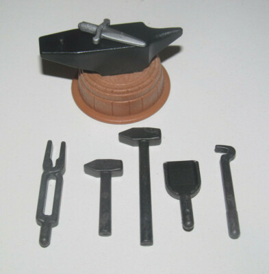 PLAYMOBIL FIGURE FORGERON Avec Grinder Grinder Médiévale Nativité