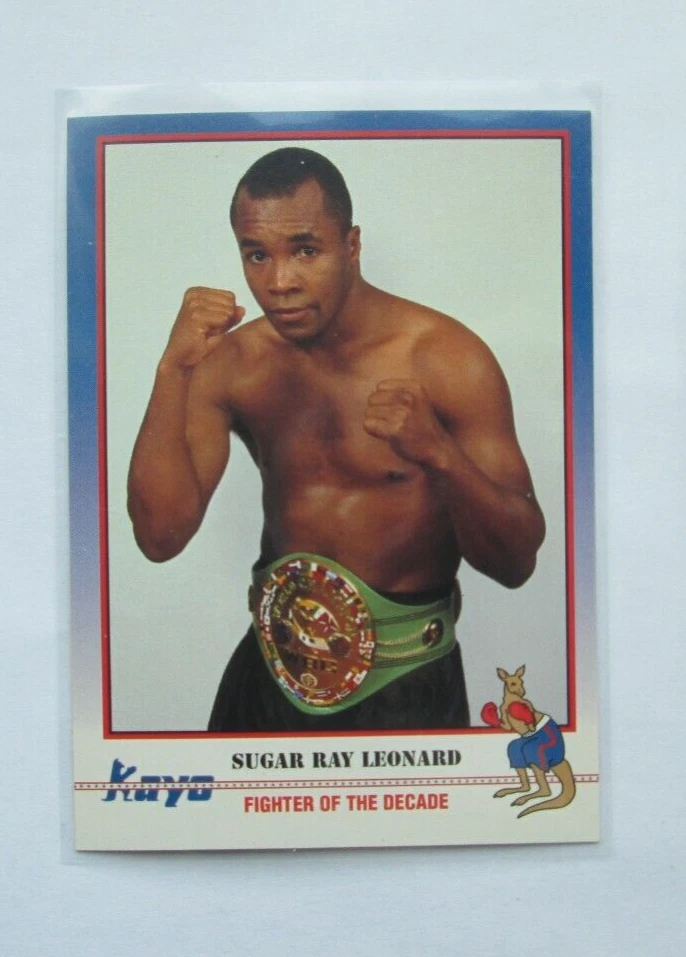 SUGAR RAY LEONARD ROOKIE 2 CARD LOT 1991 KAYO BOXING CARD Roberto Duran - Image 2 of 4