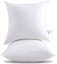  18x18 Pillow Inserts (Set of 2)- 100% Cotton 18x18 Inch (Pack of 2) White