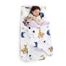 JumpOff Jo Toddler Nap Mat with Removable Pillow, Llama & Mama ( 43"x20")