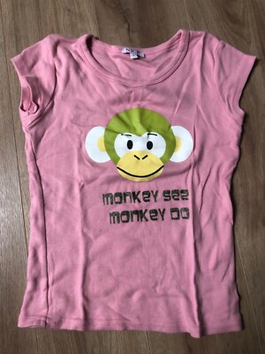 Damen Shirt - MONKEY SEE MONKEY DO - Marke: Nice Gr. S Farbe: pink/ hellgrün