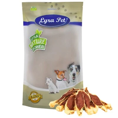 LYRA PET GMBH 1 kg Kaninchenohren gefüllt mit Huhn Kauartikel für Hunde Training Lyra Pet®