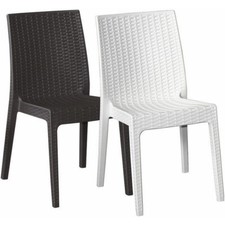 SEDIA IN RESINA Mod. SELENE Colore MARRONE SIMILRATTAN 55x46x85H cm