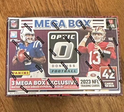 2023 Panini Donruss Optic NFL Football Trading Cards Mega Box Green Hyper