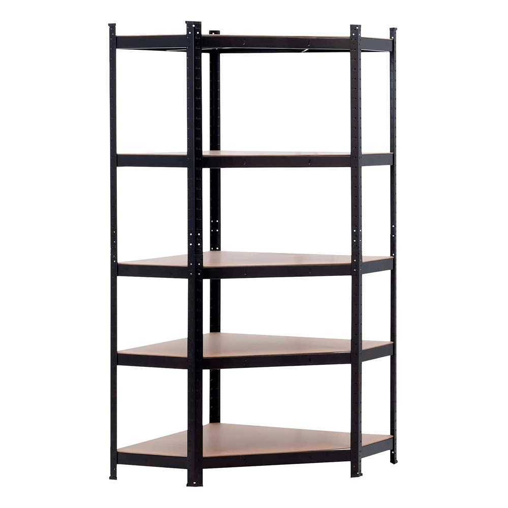 Estanteria Esquinera Galvanizada Negra 5 Niveles Ajustables para Garaje Hogar