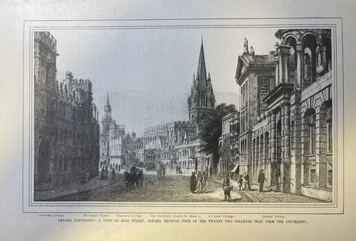 1901 Vintage Magazine Illustration England Oxford University High Street - Picture 2 of 2