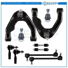 10pcs Front Uppper Control Arms + Tierods Sway Bars For 2000 2001 - 2004 Xterra