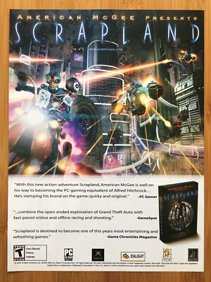 American McGee Scrapland Xbox PC 2005 Video Game Poster Ad Art Print Promo Rare