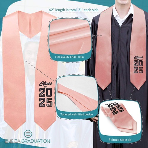 Endea Graduation Pink Class of 2025 Graduation Stole/Sash - Picture 9 of 10