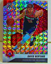 Davis Bertans 2020-21 Mosaic Basketball Silver Wave Prizm Holo Card #10 Wizards