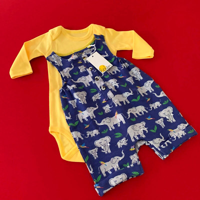 Mini Boden Sweet Jersey Elephant Romper. Size 0 3 Months, 62 cm