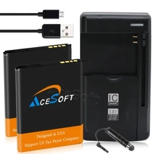 Standard 2x 1400mAh Battery Quick Charge USB Cable f Alcatel MyFlip 2 A406DL USA